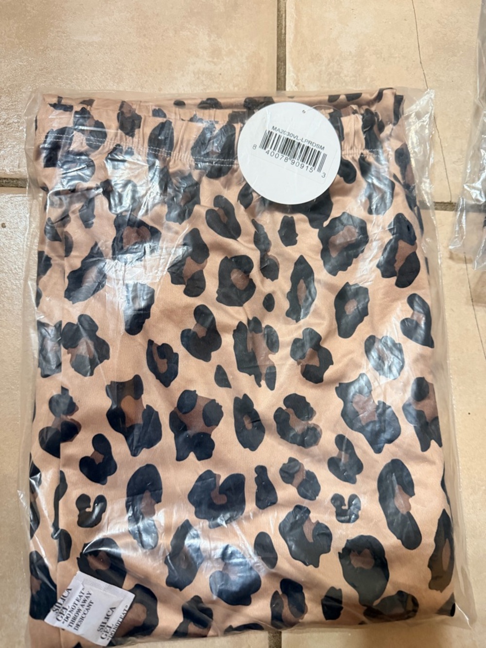 Leopard Print Wide Leg Lounge Pants - Taupe & Black - Picture 5 of 5
